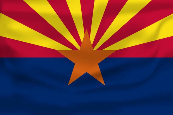 Lambaikan Bendera Arizona Adalah Negara Bagian Amerika Serikat Ilustrasi — Stok Foto