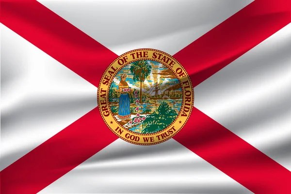 Waving Flag Florida Een Amerikaanse Staat Florida Illustratiewaving Flag Florida — Stockfoto