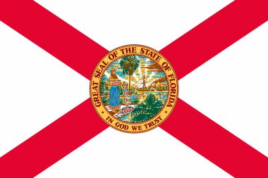 Amerika Birleşik Devletleri 'nin Florida bayrağı. resimleme.