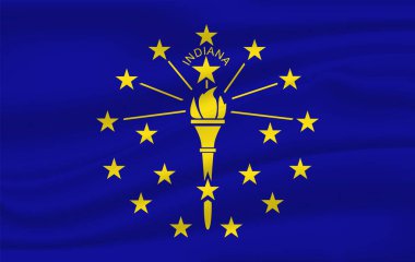 Sallanan Indiana bayrağı bir ABD eyaletidir. IllustrationWaving Flag of Indiana, ABD 'nin bir eyaletidir. resimleme