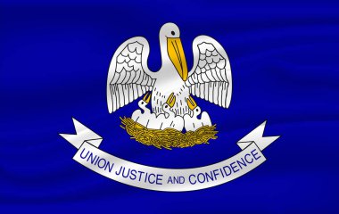 Louisiana bayrağını sallamak ABD 'nin bir eyaletidir. Louisiana 'nın Dalgalanan Bayrağı, ABD' nin bir eyaletidir. resimleme