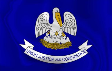 Louisiana bayrağını sallamak ABD 'nin bir eyaletidir. Louisiana 'nın Dalgalanan Bayrağı, ABD' nin bir eyaletidir. resimleme