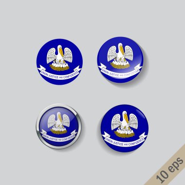 Louisiana marka cam düğmeler. resimleme.