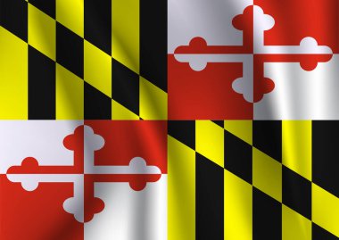 Maryland bayrağını sallamak ABD 'nin bir eyaletidir. Illustrationwave Flag of Maryland, ABD 'nin bir eyaletidir. resimleme
