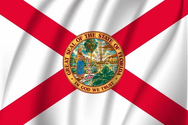Waving Flag of Florida is a state of USA. illustrationWaving Flag of Florida is a state of USA. illustration