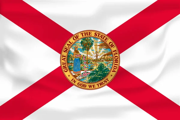 Waving Flag Florida State Usa Illustrationwaving Flag Florida State Usa — Stock Photo, Image