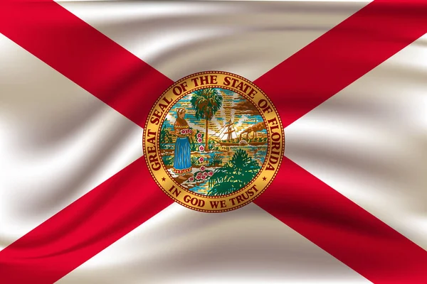 Waving Flag Florida Estado Estados Unidos Illustrationwaving Flag Florida Estado — Foto de Stock