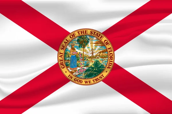 Waving Flag Florida State Usa Illustrationwaving Flag Florida State Usa — Stock Photo, Image