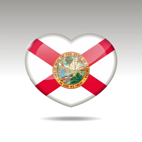 Amor Símbolo Del Estado Florida Icono Bandera Del Corazón Ilustración — Foto de Stock