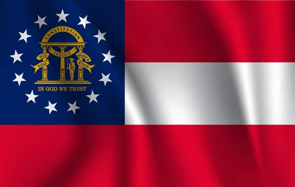 National Flag Georgia Symbol State Wavy Cotton Fabric — Stock Photo, Image