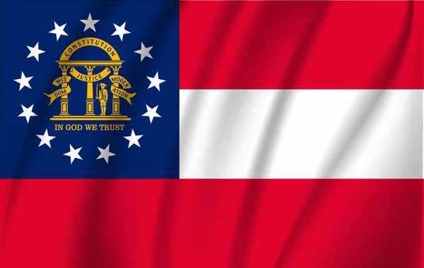 Bandeira Nacional Geórgia Símbolo Estado Tecido Algodão Ondulado — Fotografia de Stock