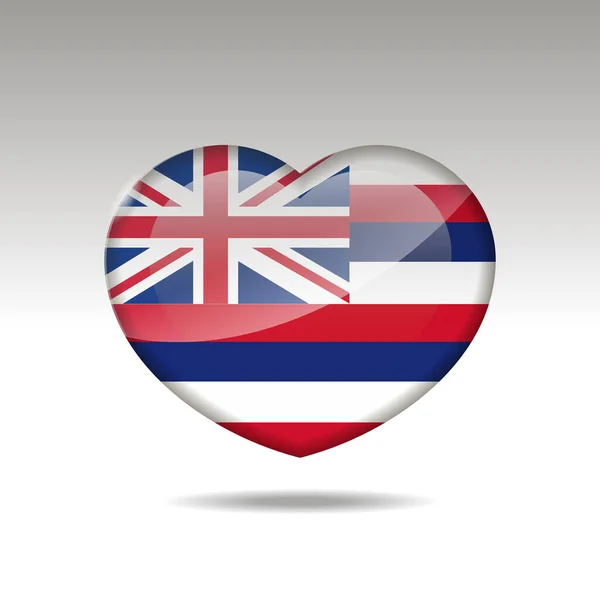 Любить Державний Символ Гаваїв Ікона Прапора Серця Приклад — стокове фото