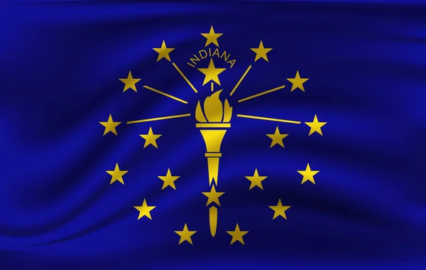 Waving Flag Indiana State Usa Illustrationwaving Flag Indiana State Usa — Stock Photo, Image