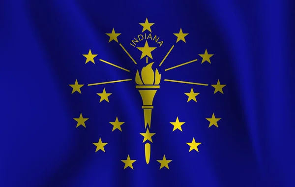 Waving Flag Indiana State Usa Illustrationwaving Flag Indiana State Usa — Stock Photo, Image