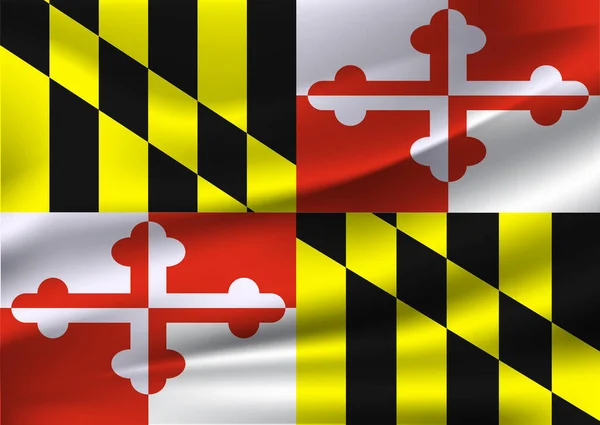 Waving Flag of Maryland is a state of USA. illustrationWaving Flag of Maryland is a state of USA. illustration
