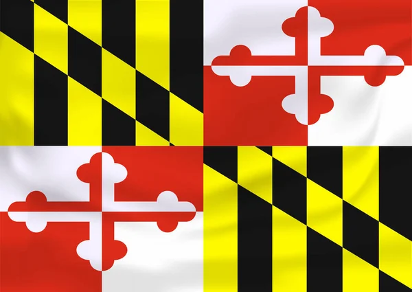 Maryland Bayrağını Sallamak Abd Nin Bir Eyaletidir Illustrationwave Flag Maryland — Stok fotoğraf