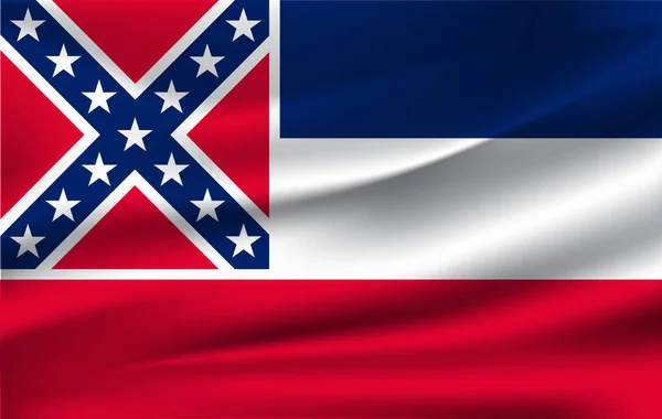 Mississippi 'nin dalgalı bayrağı. — Stok fotoğraf