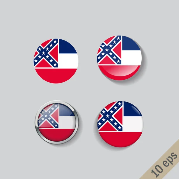 Conjunto de botones redondos con la imagen de la bandera del estado de jalá sobre fondo gris con sombra . — Foto de Stock