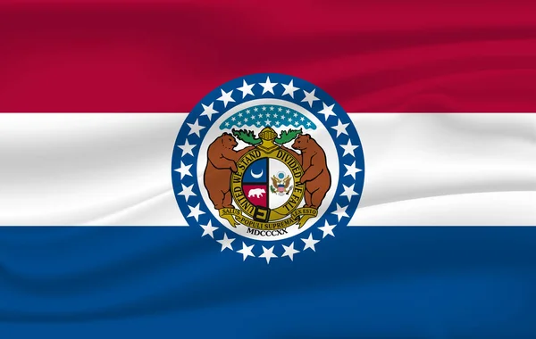 Viftande flagga Missouri. — Stockfoto