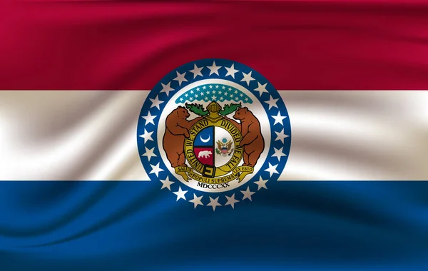 Zwaaiende vlag van Missouri. — Stockfoto