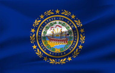 New Hampshire bayrağını sallamak ABD 'nin bir eyaletidir. Çizim. New Hampshire bayrağını sallamak ABD 'nin bir eyaletidir. resimleme