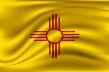 New Mexico bayrağını sallamak bir ABD eyaletidir. resimleme