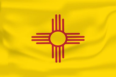 New Mexico bayrağını sallamak bir ABD eyaletidir. resimleme