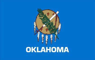 ABD 'nin Oklahoma eyaletinin bayrağı. resimleme.