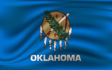 Oklahoma bayrağını sallamak ABD 'nin bir eyaletidir. Çizim. Oklahoma bayrağını sallamak ABD 'nin bir eyaletidir. resimleme