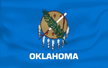 Oklahoma bayrağını sallamak ABD 'nin bir eyaletidir. Çizim. Oklahoma bayrağını sallamak ABD 'nin bir eyaletidir. resimleme