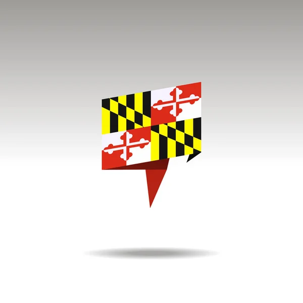 Maryland Bandera Papel Burbuja Habla Realista Sobre Fondo Blanco — Foto de Stock