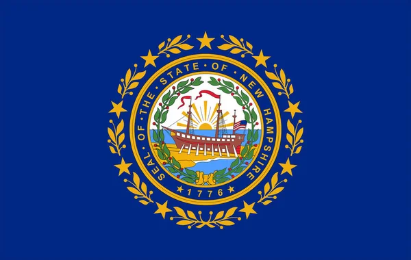 Bandera New Hampshire Estado Los Estados Unidos Ilustración —  Fotos de Stock