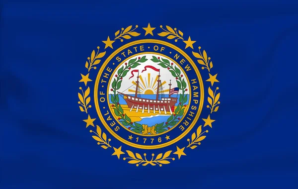 Waving Flag New Hampshire Dos Estados Unidos América Ilustração Waving — Fotografia de Stock