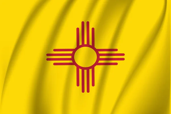 Waving Flag New Mexico Een Staat Van Illustratie — Stockfoto