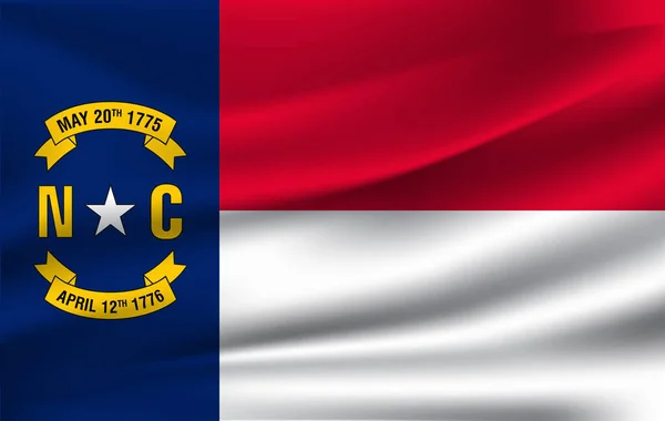 Kuzey Carolina Bayrağını Sallamak Bir Abd Eyaletidir Çizim Kuzey Carolina — Stok fotoğraf