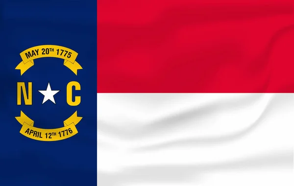 Waving Flag North Carolina Dos Estados Unidos América Ilustração Waving — Fotografia de Stock