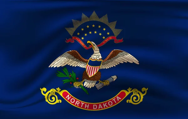 Waving Flag North Dakota State Usa Illustration Waving Flag North — Stock Photo, Image