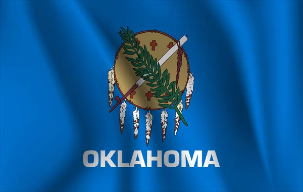 Oklahoma Bayrağını Sallamak Abd Nin Bir Eyaletidir Çizim Oklahoma Bayrağını — Stok fotoğraf