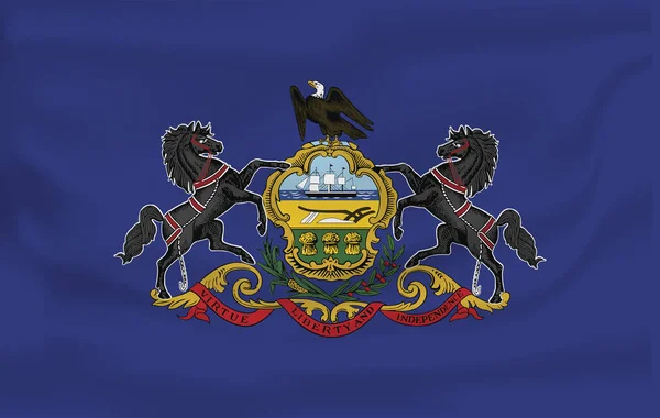 Waving Flag of Pensilvania is a state of USA. illustration. Waving Flag of Pensilvania a state of USA. illustration