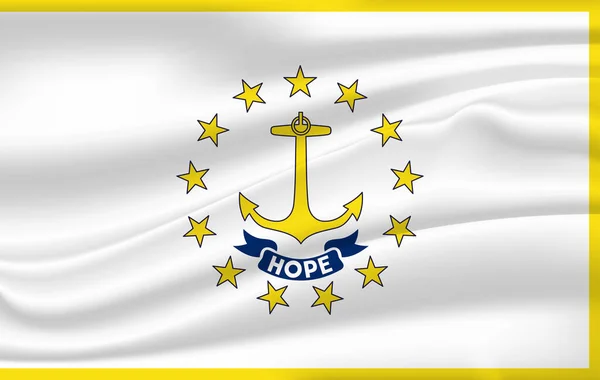 Waving Flag Rhode Island Estado Estados Unidos Ilustración Waving Flag — Foto de Stock