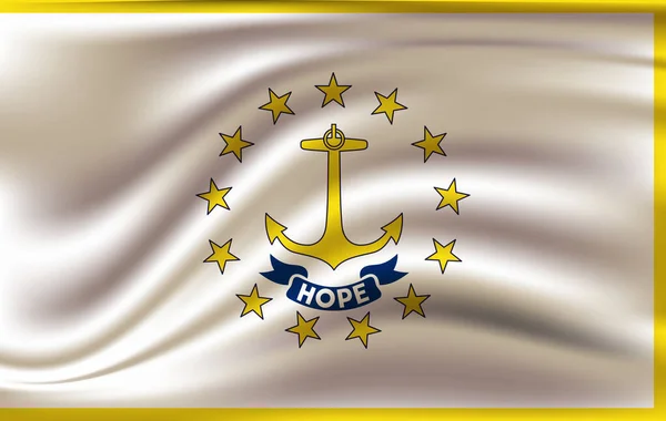 Waving Flag Rhode Island Estado Estados Unidos Ilustración Waving Flag — Foto de Stock