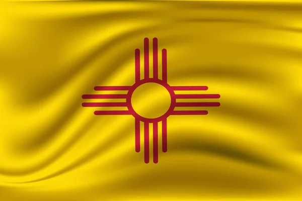 Waving Flag New Mexico Een Staat Van Illustratie — Stockfoto