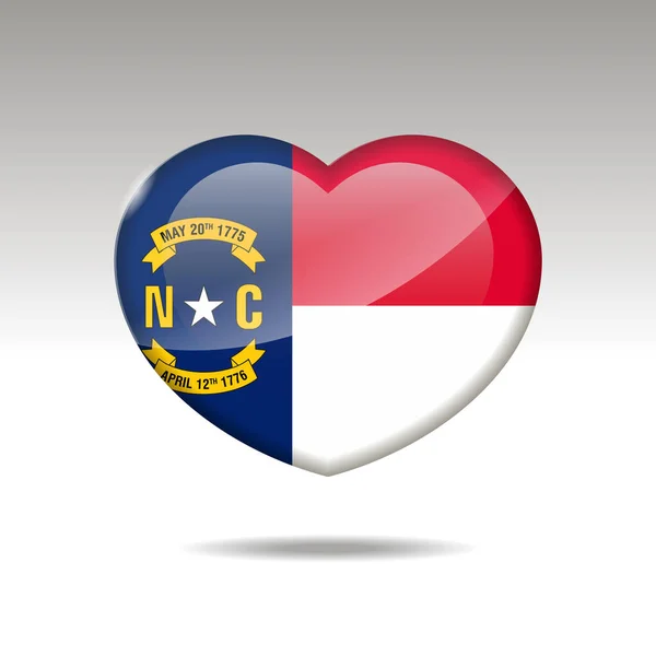 Hou Van North Carolina State Symbool Hart Vlag Icoon Illustratie — Stockfoto