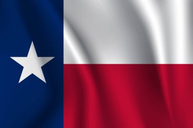 Texas bayrağı sallamak bir ABD eyaletidir. resimleme