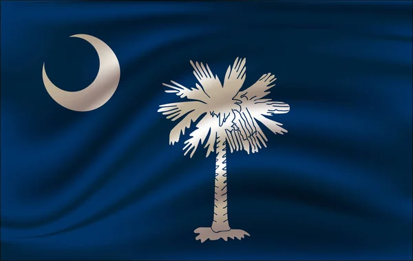 Waving Flag of South Carolina is a state of USA. illustration. Waving Flag of South Carolina is a state of USA. illustration