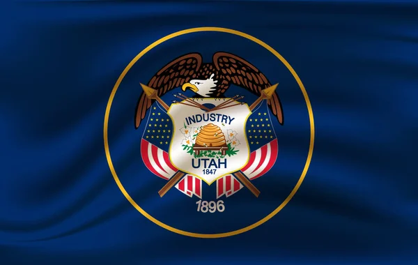 Waving Flag of Utah is a state of USA. illustration. Waving Flag of Utah is a state of USA. illustration