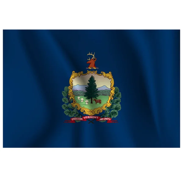 Waving Flag Vermont Delstat Usa Illustration Waving Flag Vermont Delstat — Stockfoto