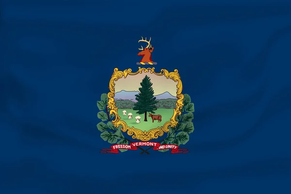 Waving Flag Vermont Stát Usa Ilustrace Waving Flag Vermont Stát — Stock fotografie