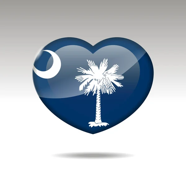 Hou Van South Carolina State Symbool Hart Vlag Icoon Illustratie — Stockfoto