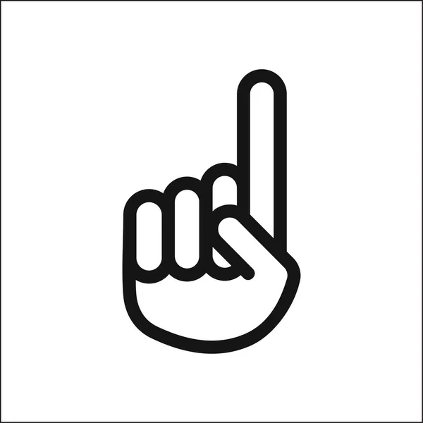 Hand gebaar met een opgeheven wijsvinger op een lichte achtergrond — Stockvector